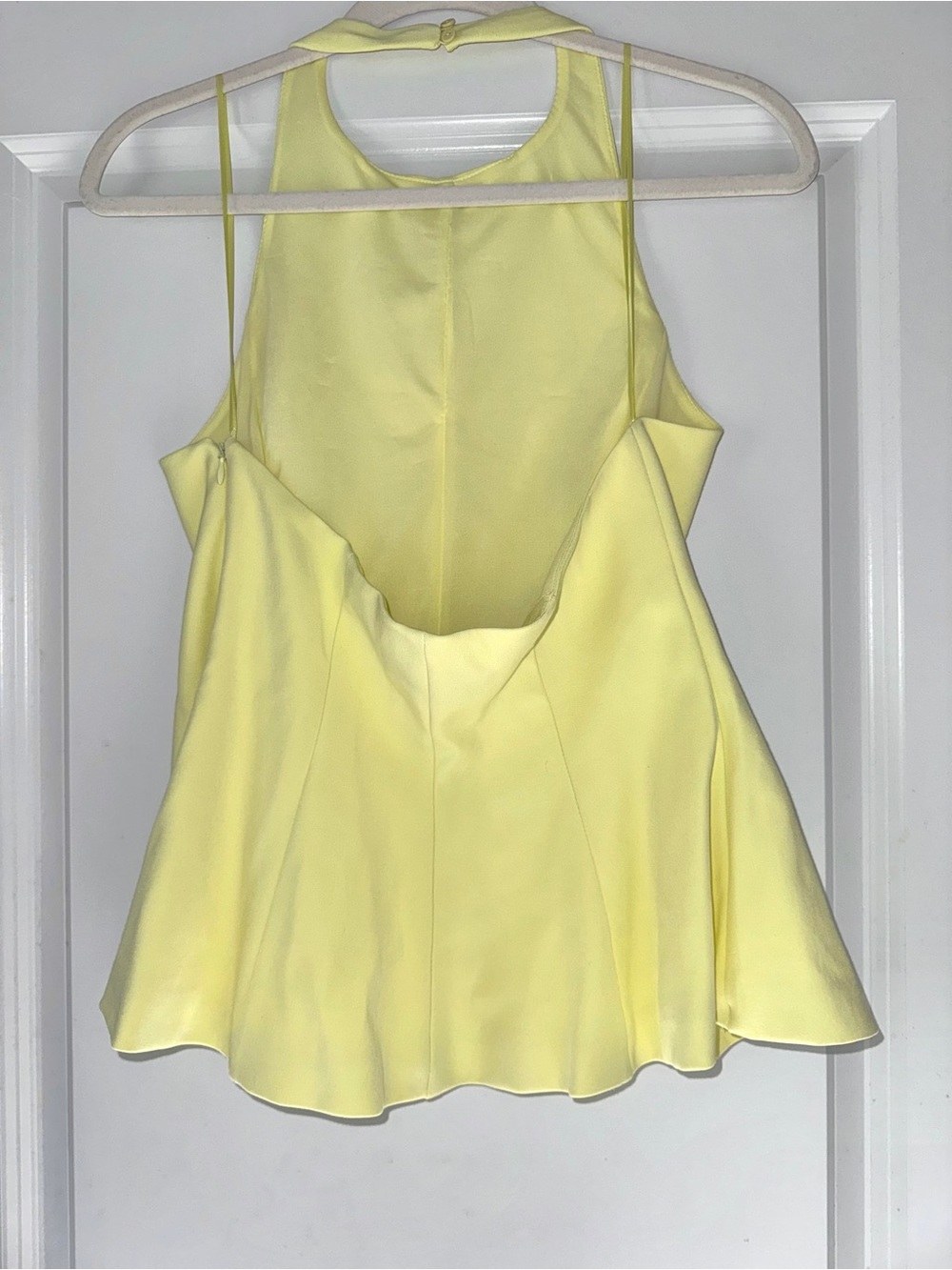 Zara Felsted Halter Peplum Tank Top Butter Yellow sz L - Picture 6 of 10